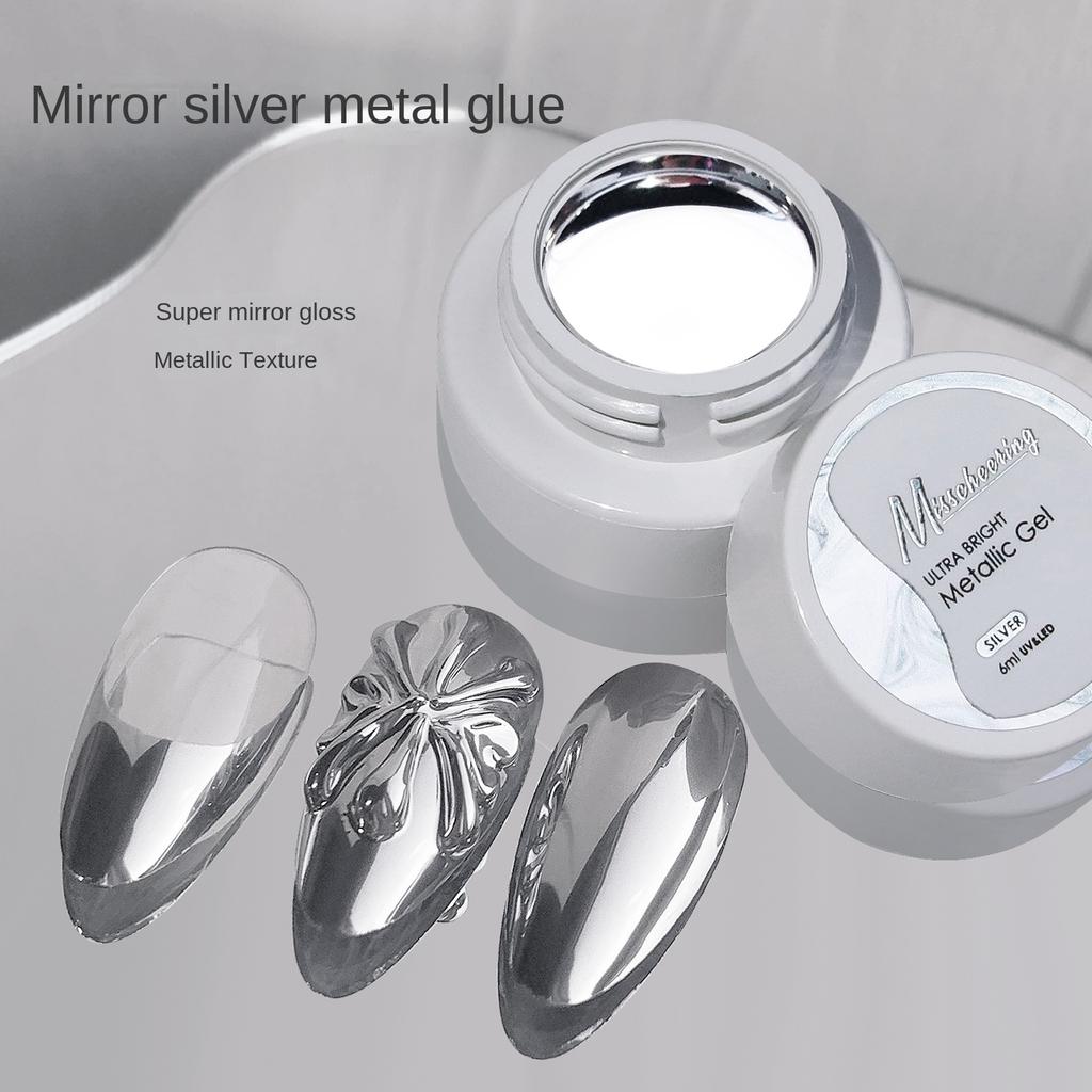 Nail Beauty Mirror Metal Glue Silver Painting Wire Hook Edge Color Painting Phototherapy Nail Oil Glue