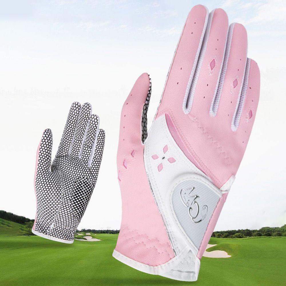 Comfortable PU Leather Golf Mittens Wear Resistant Full Finger Golf Gloves Outdoor Sports