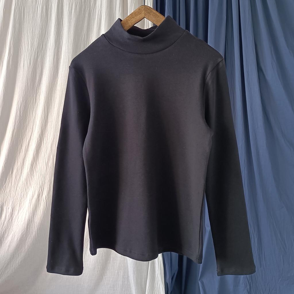 Johnature Женские повседневные хлопковые однотонные футболки с длинным рукавом, мягкие теплые осенние теплые осенние женские футболки