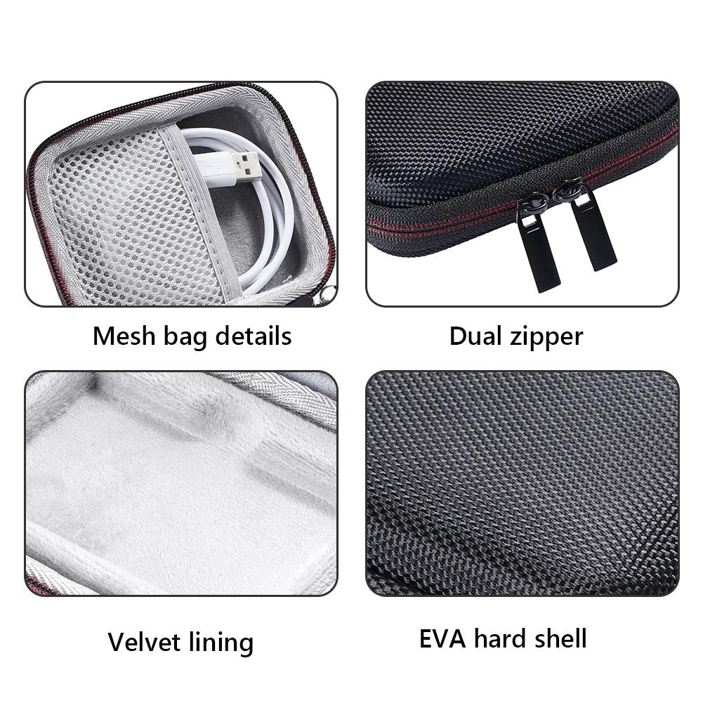 EVA Hard Carrying Case Shockproof Hard Drive Case Anti-Scratch with Mesh Bag&Hand Strap for Samsung T7 Shield/T9 4TB/2TB/1TB SSD