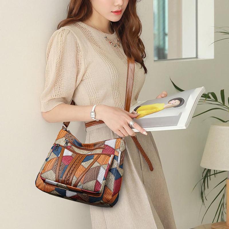 Women's Elegant Vintage Crossbody Bag Trendy HandBag Fashion Multi-pockets Shoulder Bag All-match Retro Crossbody Bag for Daily CLE