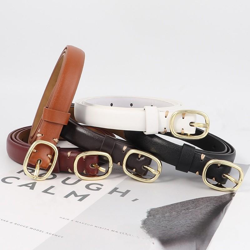 Ladies Style Vintage Jeans Belt Pu Material With Metal Pin Buckle For Use Daily