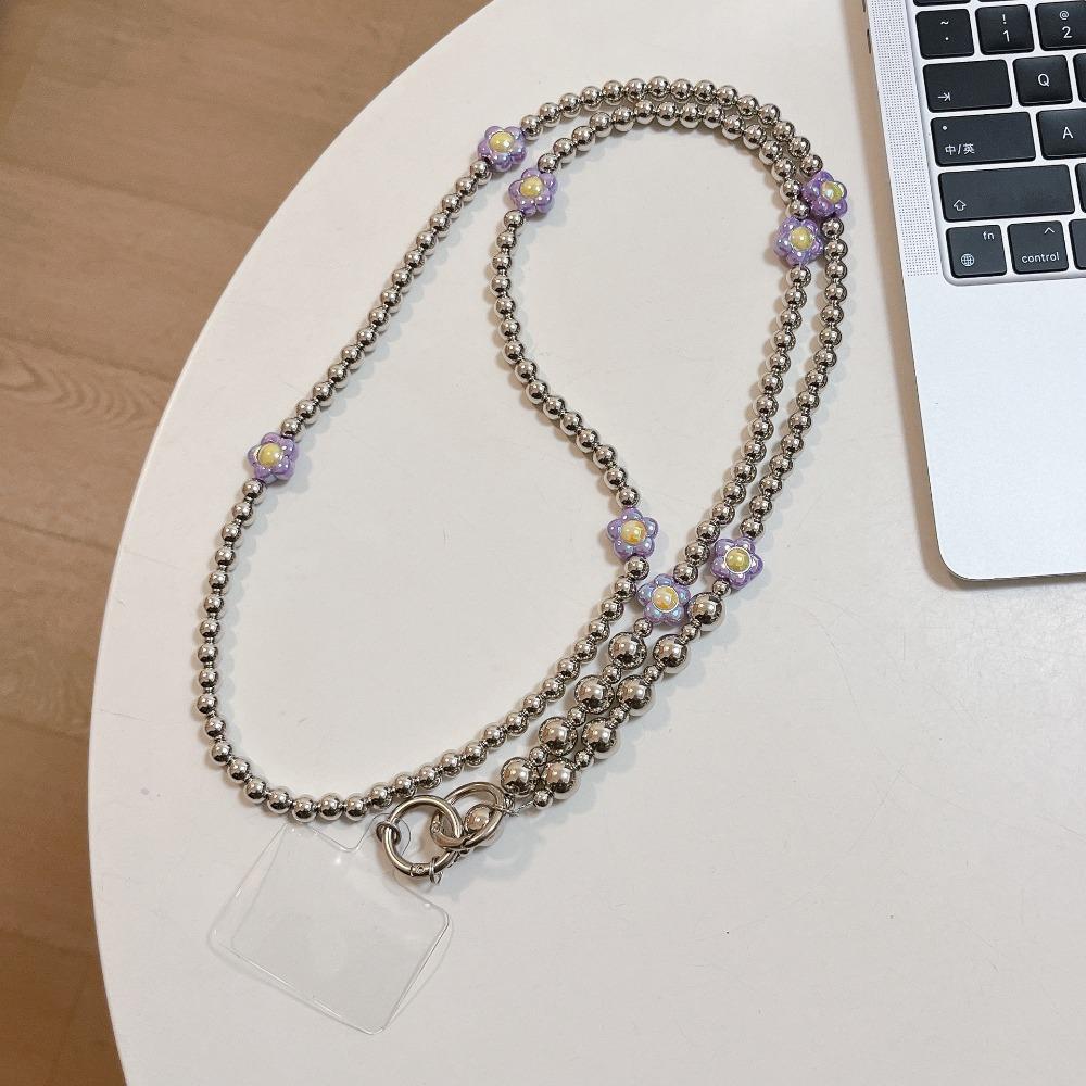 Hanging Rope Crossbody Phone Strap Flower Beads Phone Neck Straps  Hanging Ornaments