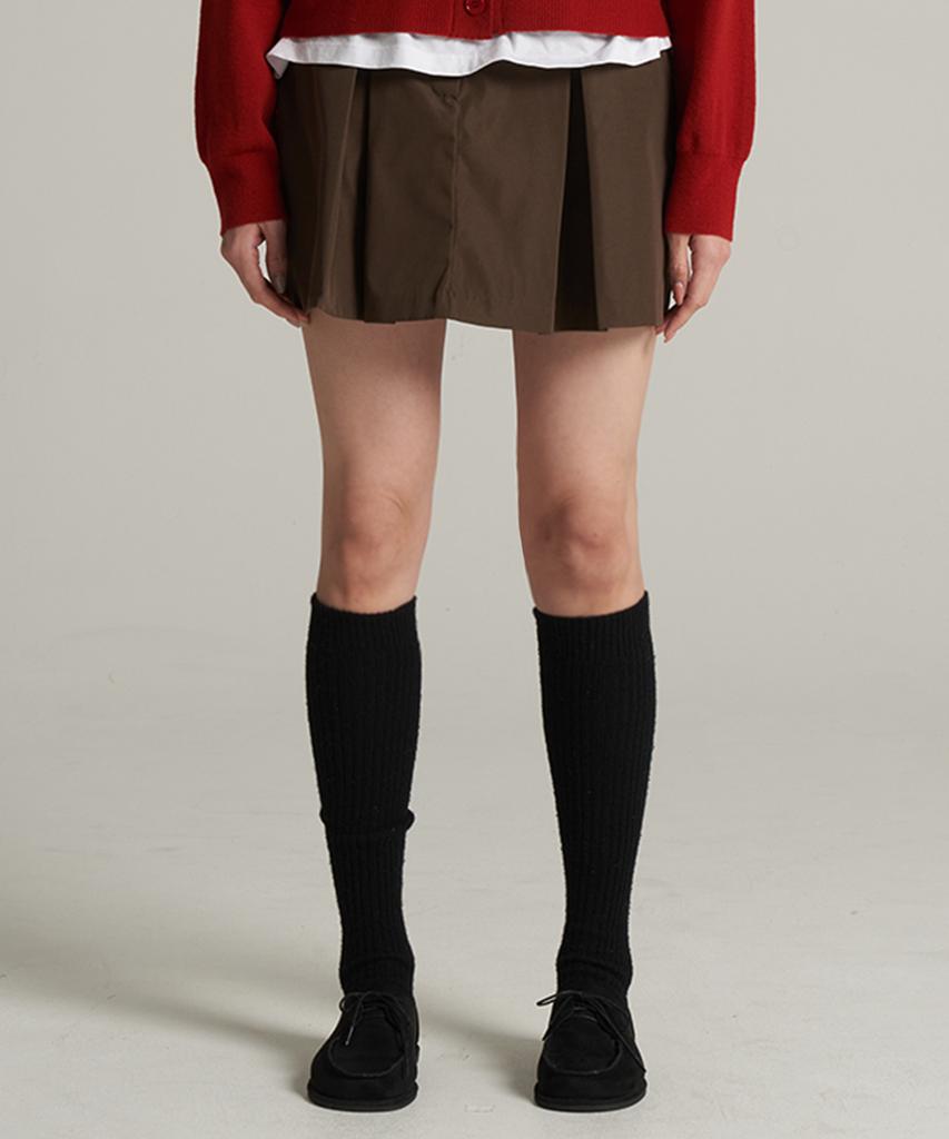 Agent Pick Agp Pleated Mini Skirt Brown