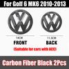 For VolkswagenMK6 1/2Pcs Car Front Bonnet Grill Badge Rear Trunk Emblem Logo Cover Not Affect ACC For Volkswagen VW Golf 6 MK6 2010 2011 2012 2013