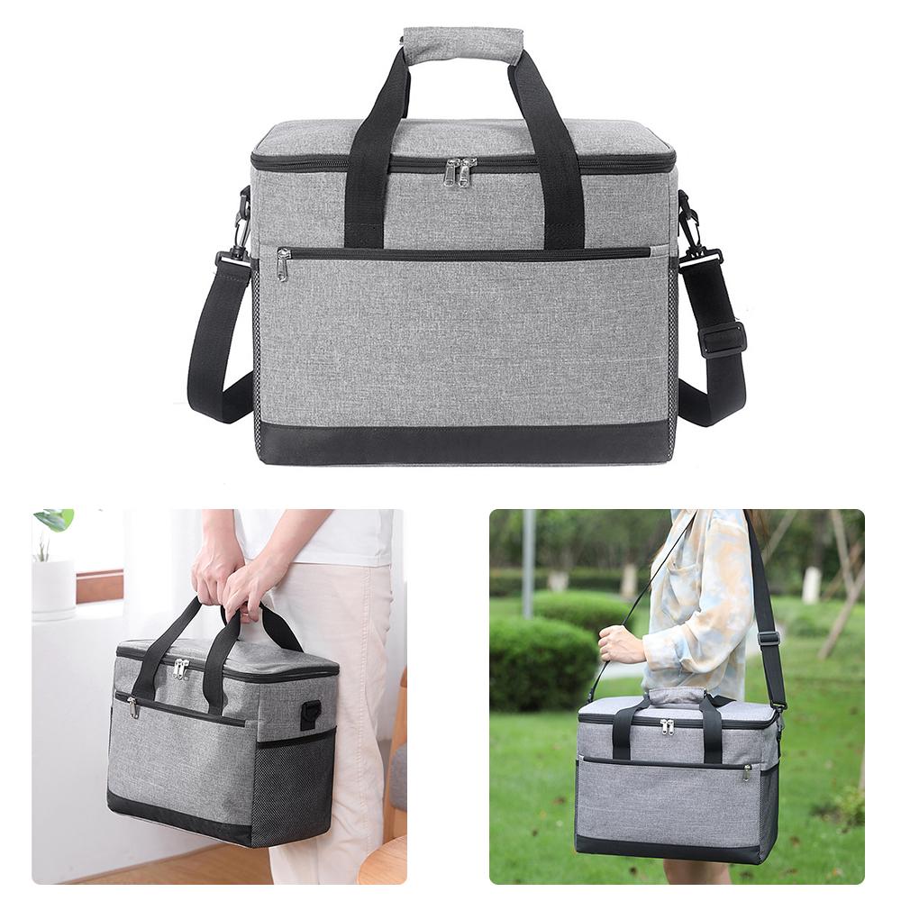 30L Insulated Cooler Bag Leakproof Lunch Cooler Tote Shoulder Bag for Picnic Beach Trip Camping