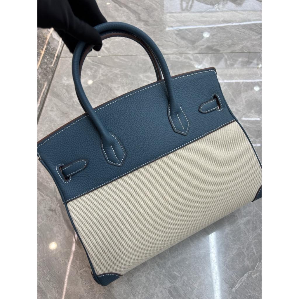 2026 новый первый слой коровья кожа с узором личи и холщовый холст платиновая сумка настоящая кожаная сумка-тоут европейская и американская сумка-мессенджер сумка