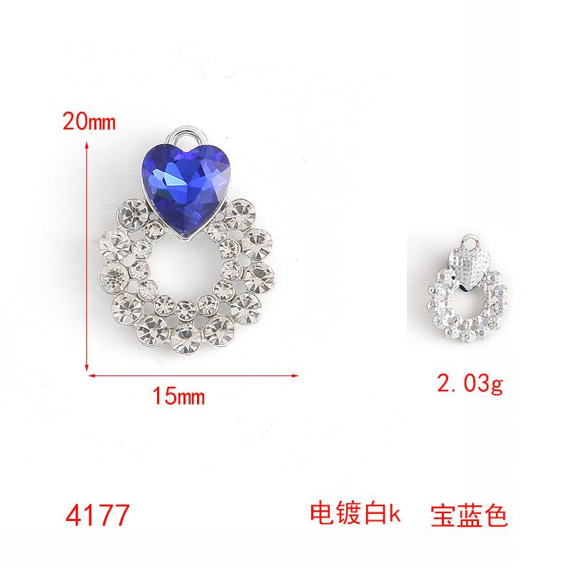 Цвет Прозрачный Страз Сделай Сам Сплав Ювелирные Аксессуары Сердце с Бриллиантами Браслет Ожерелье Подвеска Любовь Подвеска