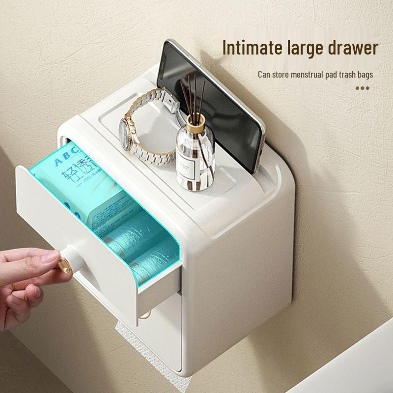 Настенный водонепроницаемый держатель для туалетной бумаги - Безударная стойка для хранения туалетной бумаги