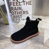Ботильоны на плоской подошве для зимы, женские замшевые повседневные кроссовки, женская модная зимняя обувь, новый бренд, для ходьбы, удобные, для мотоцикла, ботинки Mujer
