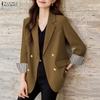 Women Casual Turn Down Collar Loose Long Sleeve Cardigan Blazer