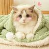 Solid Color Cat Sleeping Mat Thickened Fleece Blanket Comfortable Cat Nest Mat  Winter