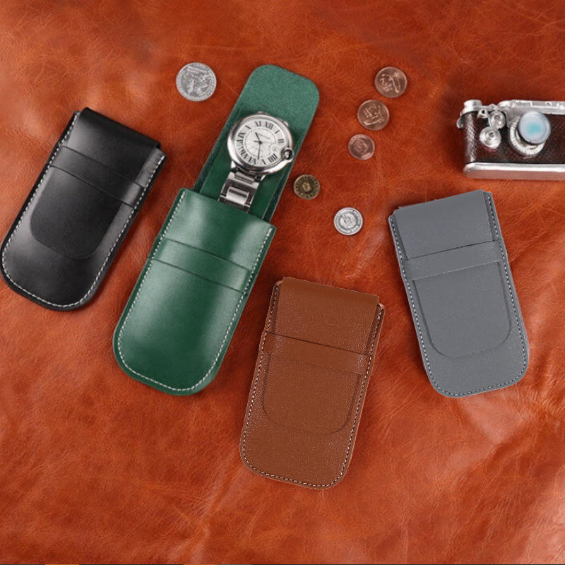 Простая кожаная сумка для хранения часов Модная сумка для переноски часов с защитой от царапин Дорожная сумка для часов для женщин и мужчин