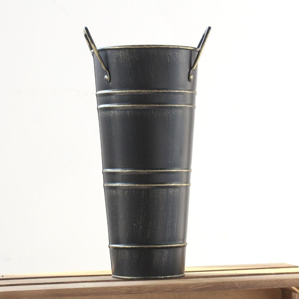 Жестяное ведро для цветов, креативная кованая ваза, декоративная ретро-накладка на стол из железа, винтажная витрина, французский стиль