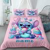 Duvet Cover Custom Name Stitch Ice Cream Candy Pink Style Single Double Bed Room Decoration Children Gift