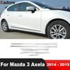 Накладка на кузов боковой двери Для Mazda 3 Axela 2014 2015 Хромированная линия двери Панель-дефлектор Молдинг Декоративная полоса Автоаксессуары