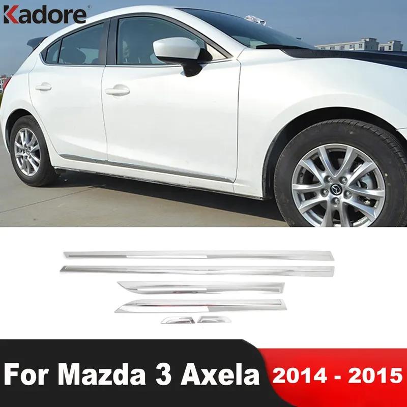 Накладка на кузов боковой двери Для Mazda 3 Axela 2014 2015 Хромированная линия двери Панель-дефлектор Молдинг Декоративная полоса Автоаксессуары