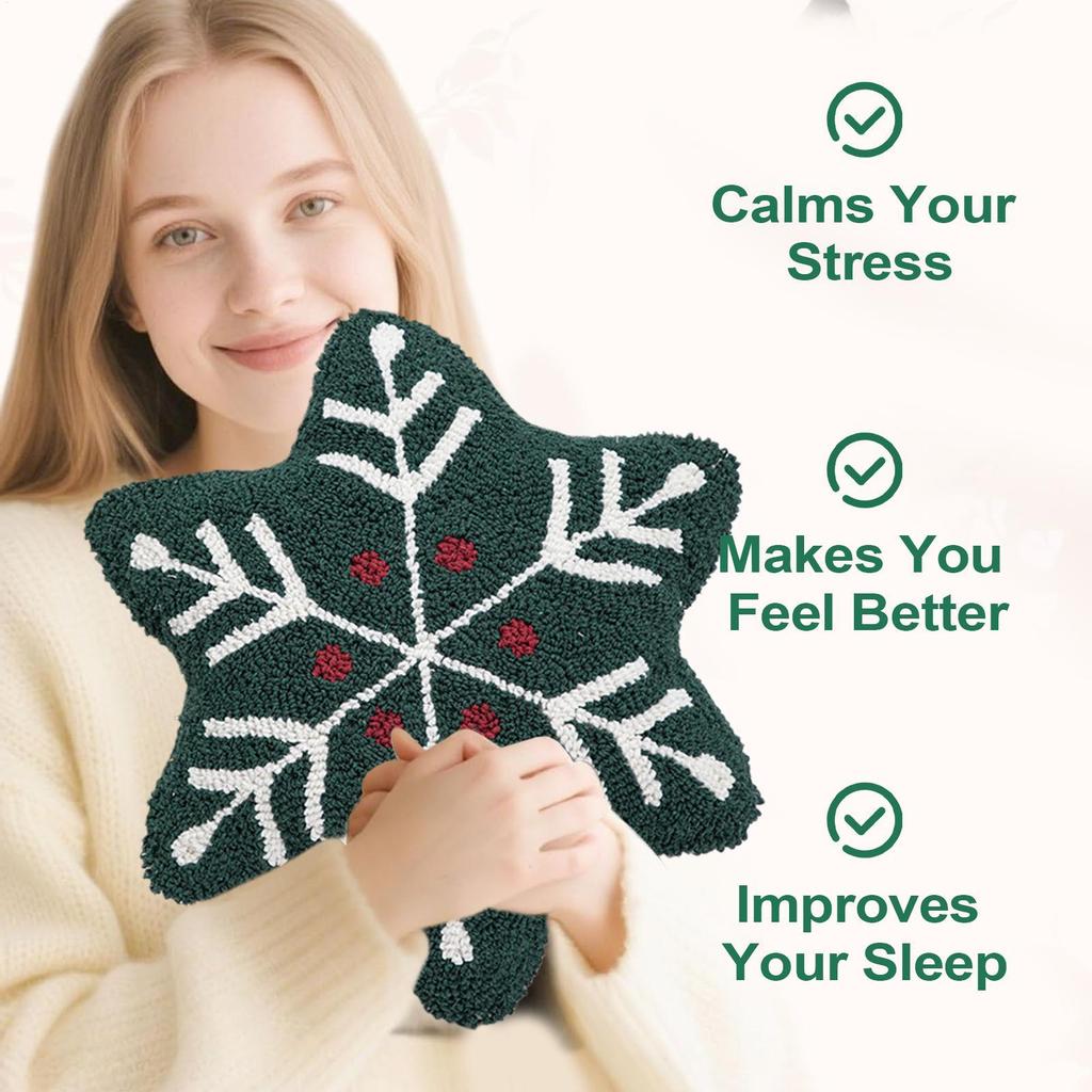 Christmas Pillow Soft Cute Winter Holiday Cushion Christmas Decorations Cute Plush Pillow for Bedroom Sofa Chair Home Living