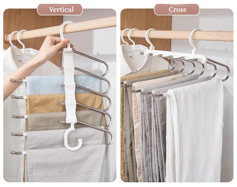 Multifunctional Hanger Folding Pants Storage Rack Clothes Organizer Hangers Save Wardrobe Space Bedroom Closets Organizer