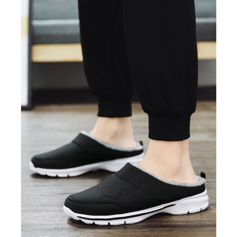 Мужские тапочки зимние теплые плюшевые домашние парные тапочки водонепроницаемые мягкие комфортные зимние размеры 36-48