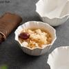 Irregular Flower Shaped Bowl Restaurant Ceramic Dessert Snack Bowl Yogurt Bowl Salad Bowls Pure White Specialty Tableware