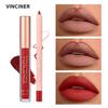 12-Color Matte Lip Glaze Liner Pen Set Long-Lasting Waterproof Non-Stick Liquid Lipstick Nude Shades