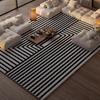French Simple Living Room Carpet Modern Light Luxury Plush Anti-slip Coffee Table Rug Home Decor Lines Bedroom Soft Floor Mat