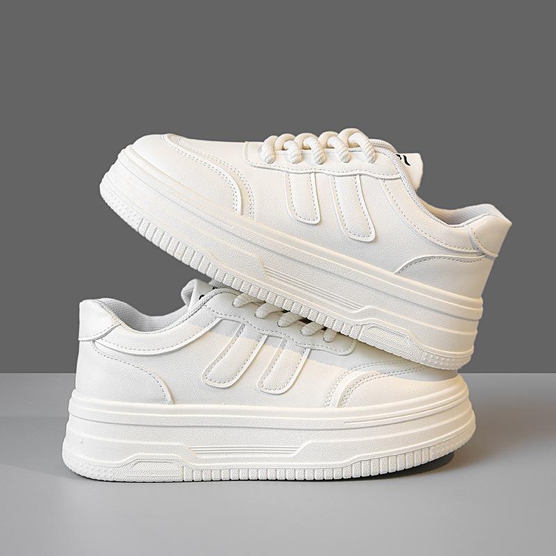 High-value Little White Shoes Women's Spring New Versatile Round Head Lightweight Sports Shoes Thick-soled Heightening Casual Women's Shoes