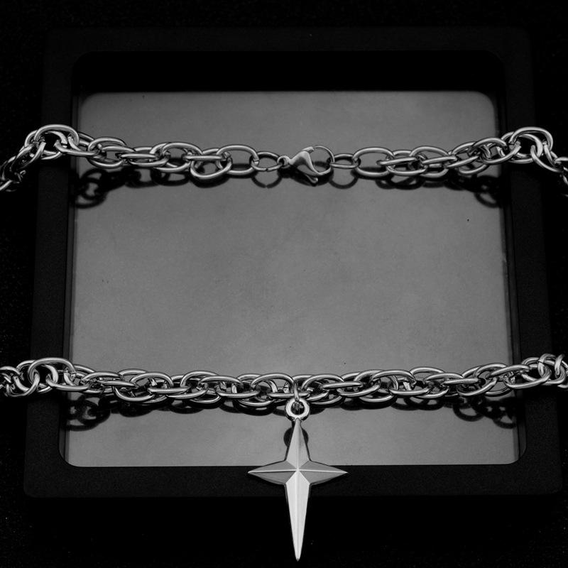 Ожерелье с крестом из титановой стали, хип-хоп, женская цепочка для свитера, сталь, холодный стиль, унисекс, не выцветает, парные украшения