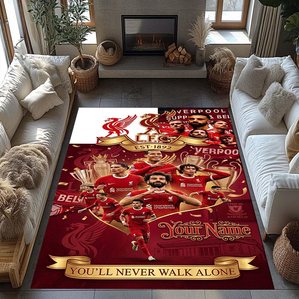 Liverpool Team Customize Your Name Floor Rug Office Rug Perfect For Living Rooms Hallway Game Room Balcony Antislip Rug Anime Office Decor