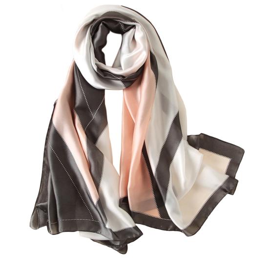 Elegant Geometric Pattern Women Long Wrap Scarf Shawl Silk Imitation Beach Towel