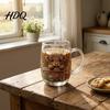 Durable Glass Drinkware 350ML Hand-painted Highland Cow Glass Cattle Coffee Mug Decorative Wine Glasses with Handle Heat-Resistant Tea Milk