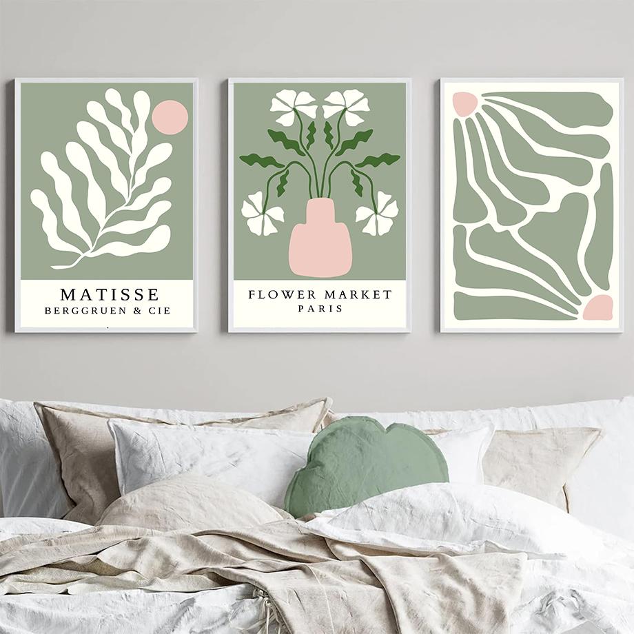 Матисс Ваза Лист Настенное Искусство Плакаты Холст Декоративная Печать Абстрактные Печати Скандинавские Фрески Гостиная Украшения Дома Картины