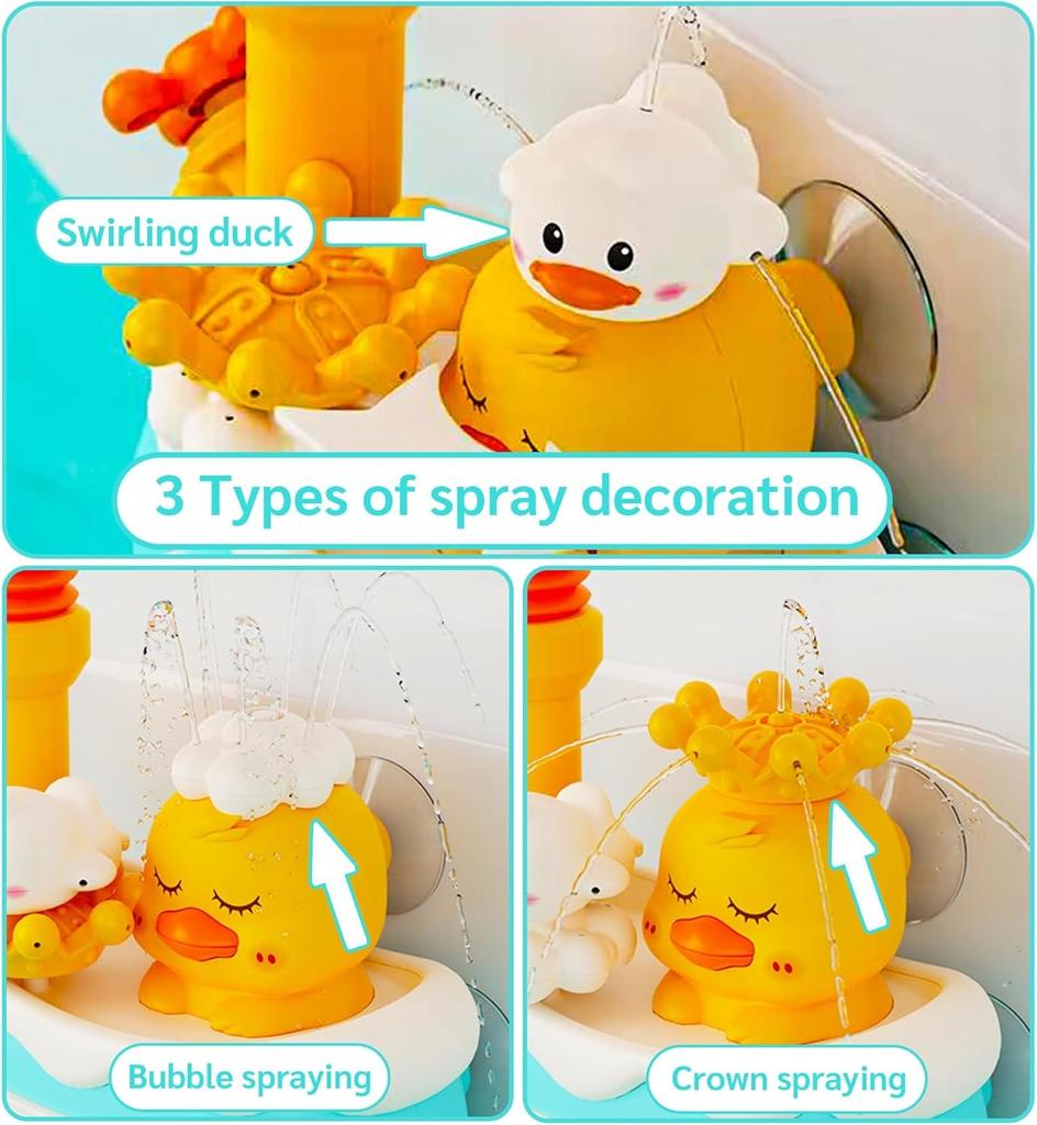 Baby bath toys toddler bath shower bathtub toys with sunflower shower 3 water spray heads baby bathtub toys