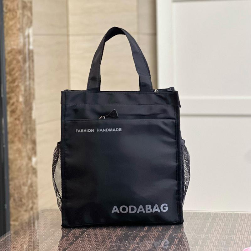 Повседневная сумка-тоут из ткани Оксфорд с принтом книг и боковыми карманами для женщин и студентов