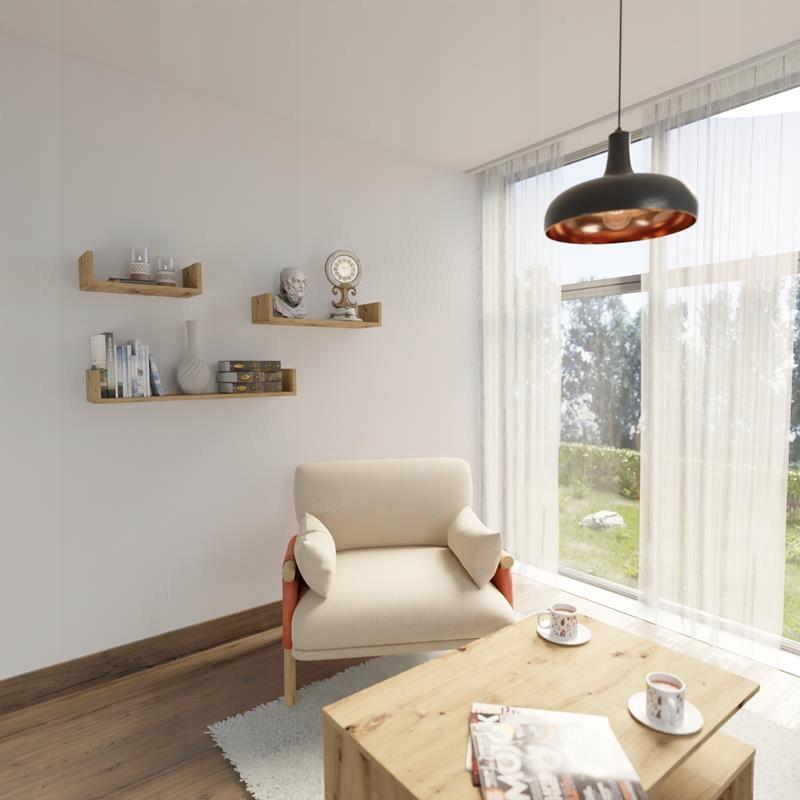 Ex3 Small Hanging Shelf, Artisan Oak, Set Of 3 Shelves