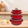 3 Piece Enamel Pot Collection for Home Cooking