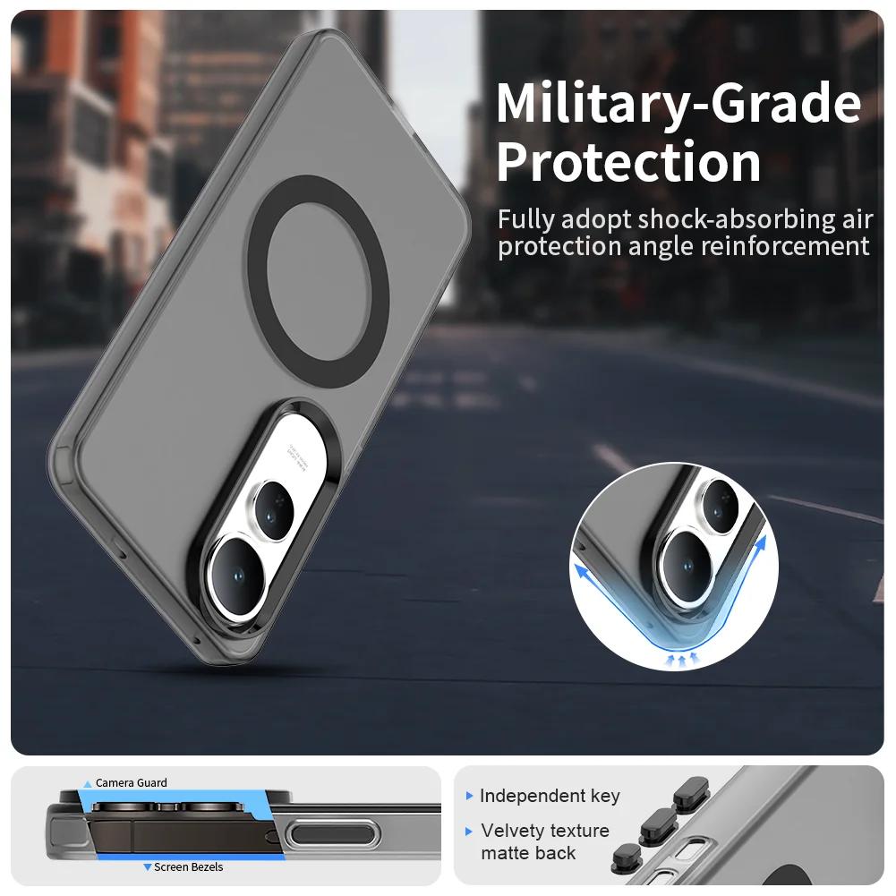 Magnetic Wireless Charging Case For Vivo V50 Lite 5G Cover Candy Colors Transparent Back Shell Fundas Coque