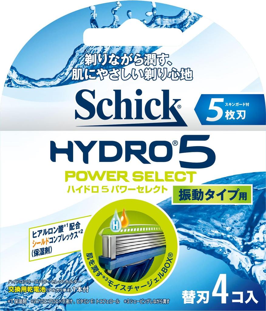 Schick Hydro 5 Power Select Replacement Blades Shaving Razor 5-blade (4 Pieces)
