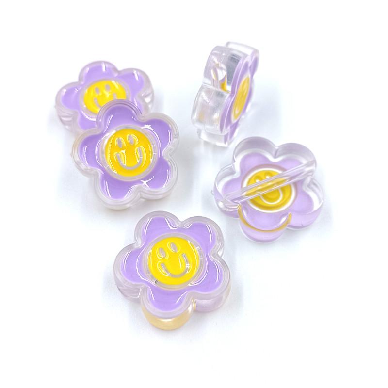 5 шт. акриловые капельные масляные прозрачные бусины в виде цветка-смайлика, милый кулон, сделай сам, брелок для изготовления ювелирных изделий