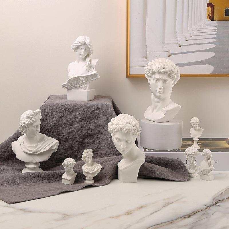 Статуэтки Домашний декор Скандинавские греческие статуэтки Искусство Мини-украшения Имитация смолы Гипсовая статуэтка Давид Афродита Венера Украшение комнаты