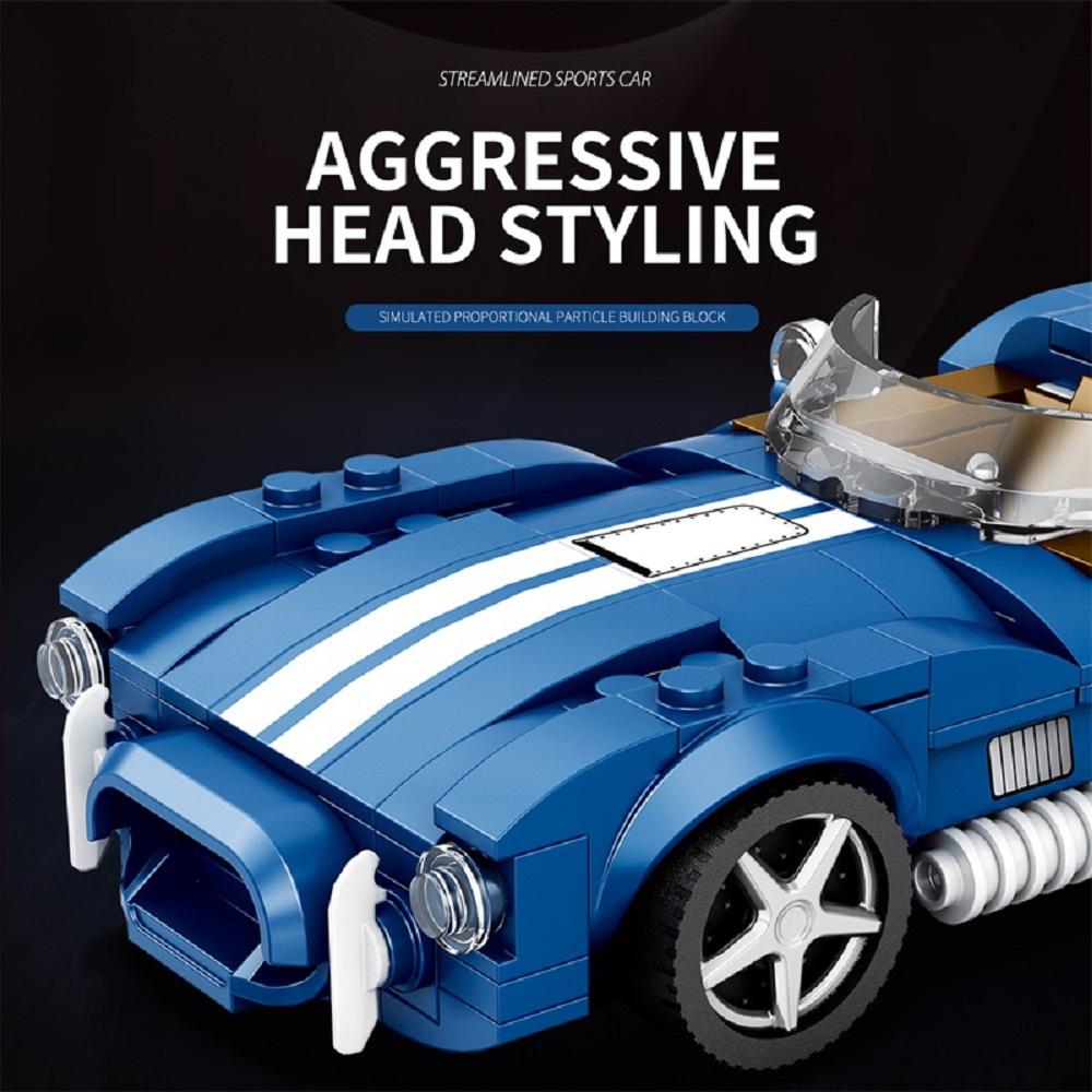 Roadster Race Car Building Block Set Speed Cobra Sports Car Advanced Collector's Car Model Home and Office Display 312 Pcs