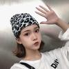 Wool Hat Female Leopard Print Knitted Elastic Warm Versatile Pullover Knitted Hat Autumn and Winter Thickened Ear Protection Hat Male