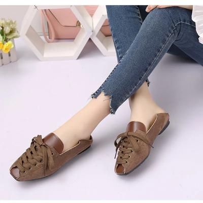 Женская обувь на шнуровке спереди, женские туфли на плоской подошве, модные туфли на плоской подошве с квадратным носком, повседневные туфли на плоской подошве, горячая распродажа, неглубокие однотонные туфли на плоской подошве с низким каблуком