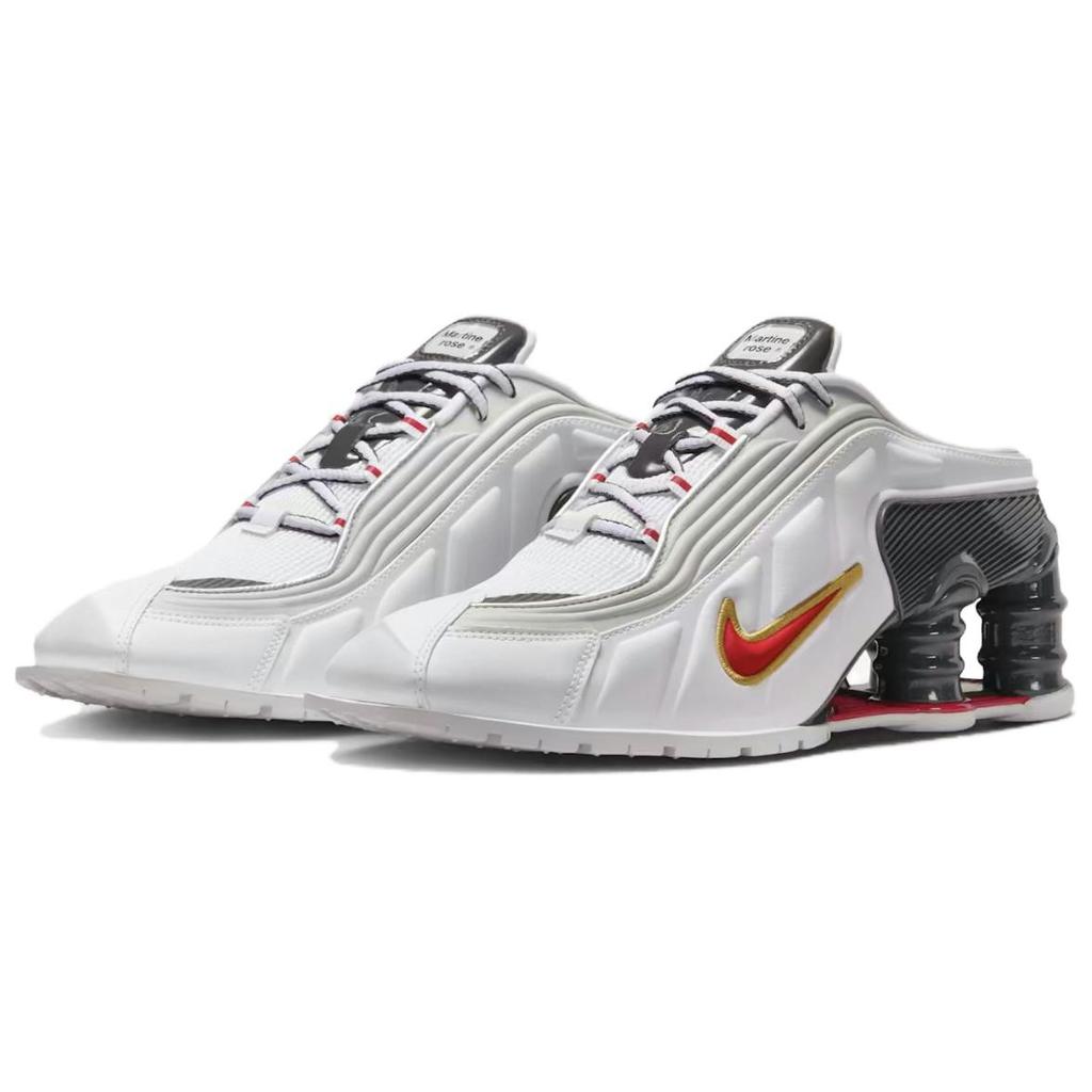 Martine Rose X Nike  Shox Mule MR4 Metallic Platinum Varsity Red Women Sneakers Grey White Dark-Charcoal IM5420-100