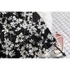 Black and White Floral Skirt Women's Mid To Long Style Small Height High Waist A-line Fresh Floral Skirt
