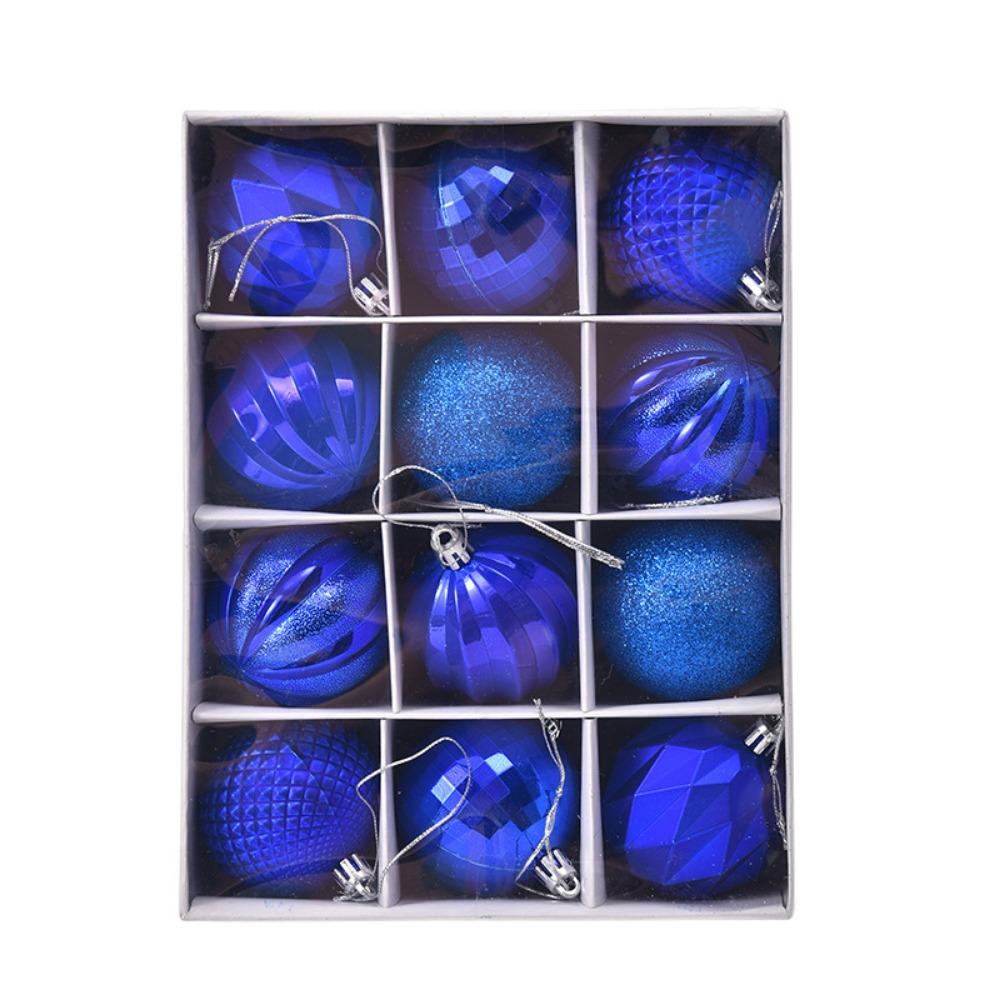 12Pcs Colored Electroplated Christmas Balls Plastic Merry Xmas Tree Decor New Year