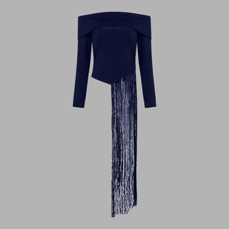 VONDA Женские винтажные обтягивающие однотонные футболки с открытыми плечами и длинным рукавом