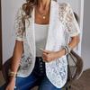 Women's Summer Fashion Lace Elegant Short Sleeve Suit Summer Jacket Top