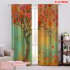 2 шт., 2D печать на плоскости Минималистичные шторы Цветочный пейзаж Полиэстеровая ткань (без удилища) Украшения для дома для спальни